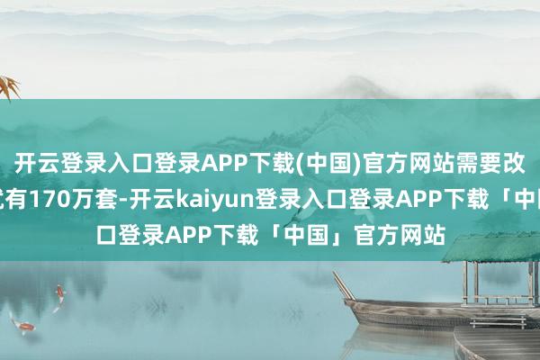 开云登录入口登录APP下载(中国)官方网站需要改变的城中村就有170万套-开云kaiyun登录入口登录APP下载「中国」官方网站
