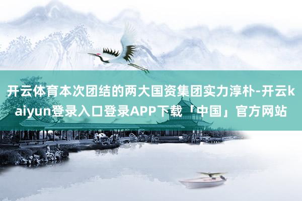 开云体育　　本次团结的两大国资集团实力淳朴-开云kaiyun登录入口登录APP下载「中国」官方网站