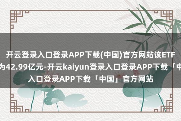 开云登录入口登录APP下载(中国)官方网站该ETF最新通顺界限为42.99亿元-开云kaiyun登录入口登录APP下载「中国」官方网站