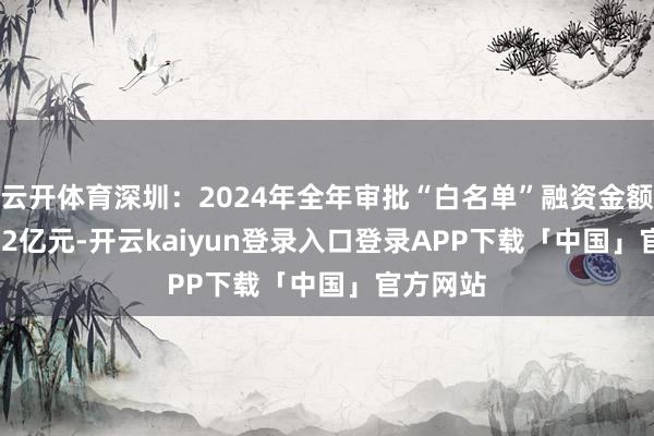 云开体育深圳：2024年全年审批“白名单”融资金额3604.72亿元-开云kaiyun登录入口登录APP下载「中国」官方网站